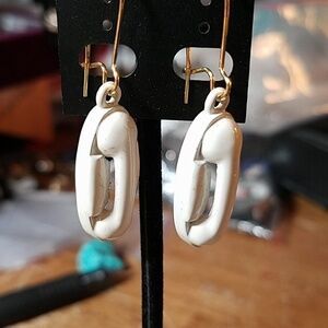 White Vintage Phone Earrings